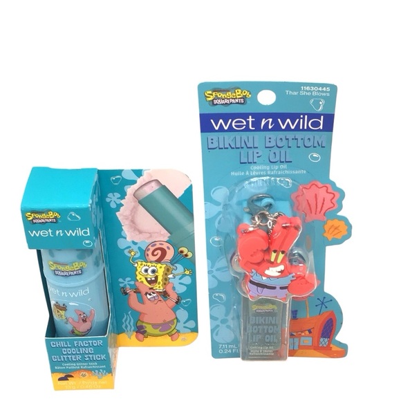 Wet N Wild SpongeBob Limited Edition Cooling Lip Oil Gloss & Glitter Stick Set - Picture 4 of 13